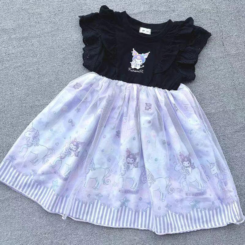 クロミ マイメロ シナモン 子供服 ワンピース 半袖 夏服 プリンセス