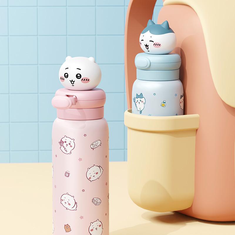 ちいかわ 水筒 550ml 大容量 2WAY ストロー付き 直飲み 軽量 携帯便利