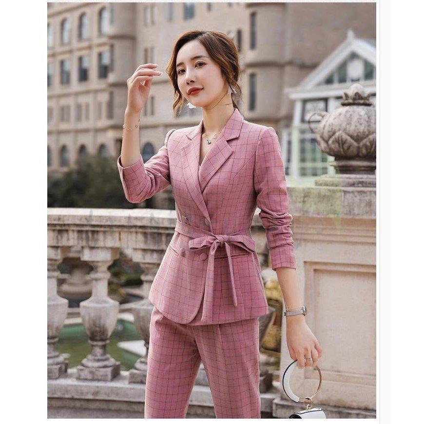 激安で販売 チェック柄 パンツスーツ カジュアル レディースセットアップ フォーマルスーツ 韓国風 着痩せ シルエット 制服 Ol 入学式 卒業式 通勤 卒園式 卒業式 就職活動 韓国ファッション Www Superavila Com