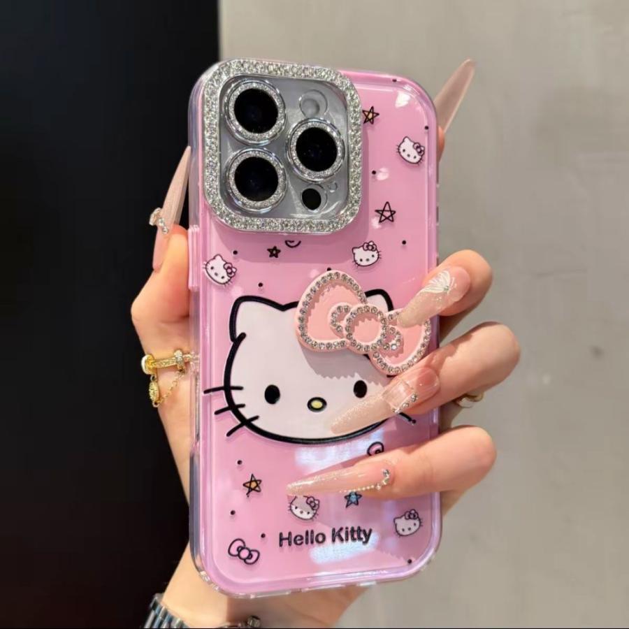 【最終値下げ】ハロー キティ　iPhone 13.14.15iPhoneケース キティ スマホケース リボン付き iPhone16 Pro/15/14/13/12 全機種対応