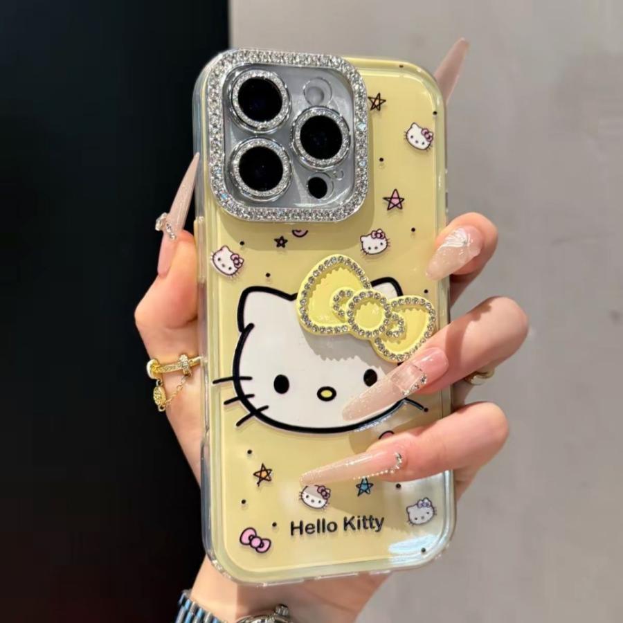 キティ スマホケース リボン付き iPhone16 Pro/15/14/13/12 全機種対応