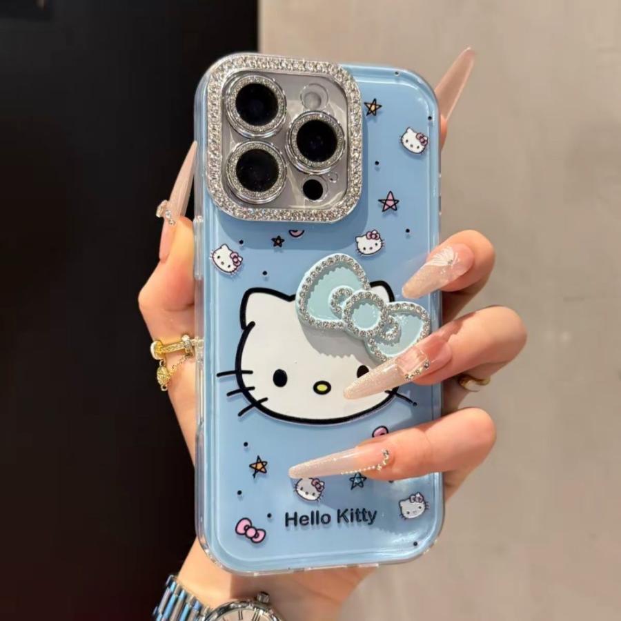 キティ スマホケース リボン付き iPhone16 Pro/15/14/13/12 全機種対応