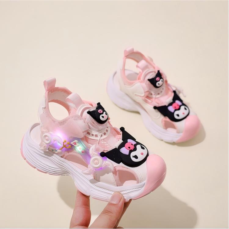 クロミ キッズサンダル 女の子 つま先保護 光る靴 ビーチサンダル 夏