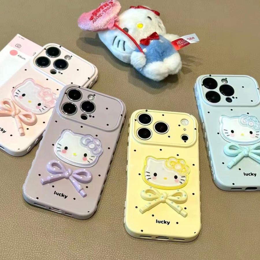 キティちゃん スマホケース 立体リボン iPhone17 ProMax/16/15/14/13