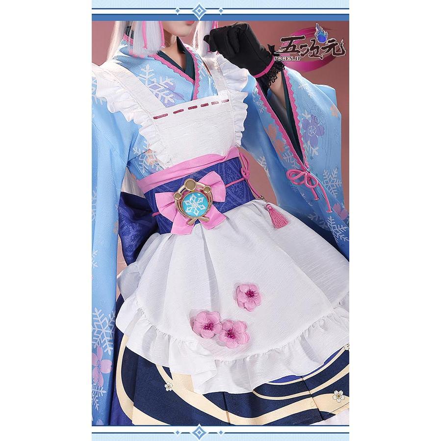 三分妄想 原神 コスプレ 神里綾華 和風メイド 同人衣装