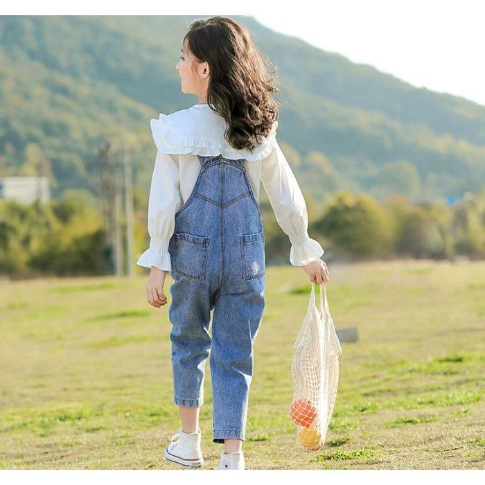 セットアップ 可愛い 春服 オシャレ 女の子 2点セットシャツ デニムオーバーオール 韓国子供服 キッズ ガールズ パンツセット お洒落 お出かけ 通学 普段着 オーバーオール サイズ 140 14newton Com