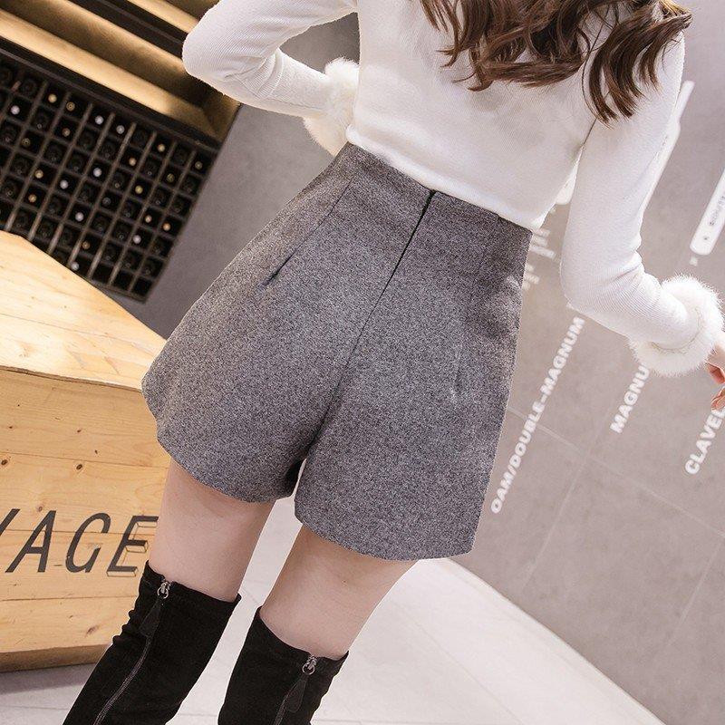 国内企業販売 ショートパンツ レディース 冬秋 ハイウエスト 厚手 ショーパン ワイドパンツ シンプル 大きいサイズ 女性用 上品 ボトムス デート 通勤 ファッション Www Superavila Com