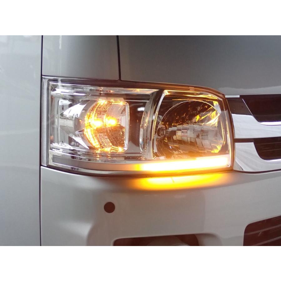 ハイエース 200系 ヘッドライト クローム LEDバー ハイエース 200系 ヘッドライト クローム LEDバー