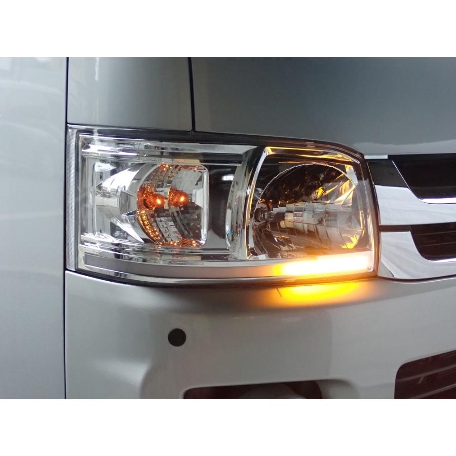 ハイエース 200系 ヘッドライト クローム LEDバー ハイエース 200系 ヘッドライト クローム LEDバー