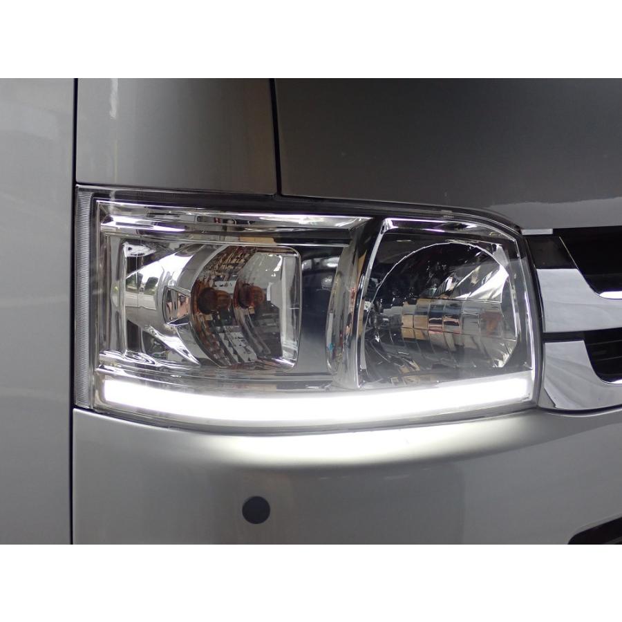 ハイエース 200系 ヘッドライト クローム LEDバー ハイエース 200系 ヘッドライト クローム LEDバー