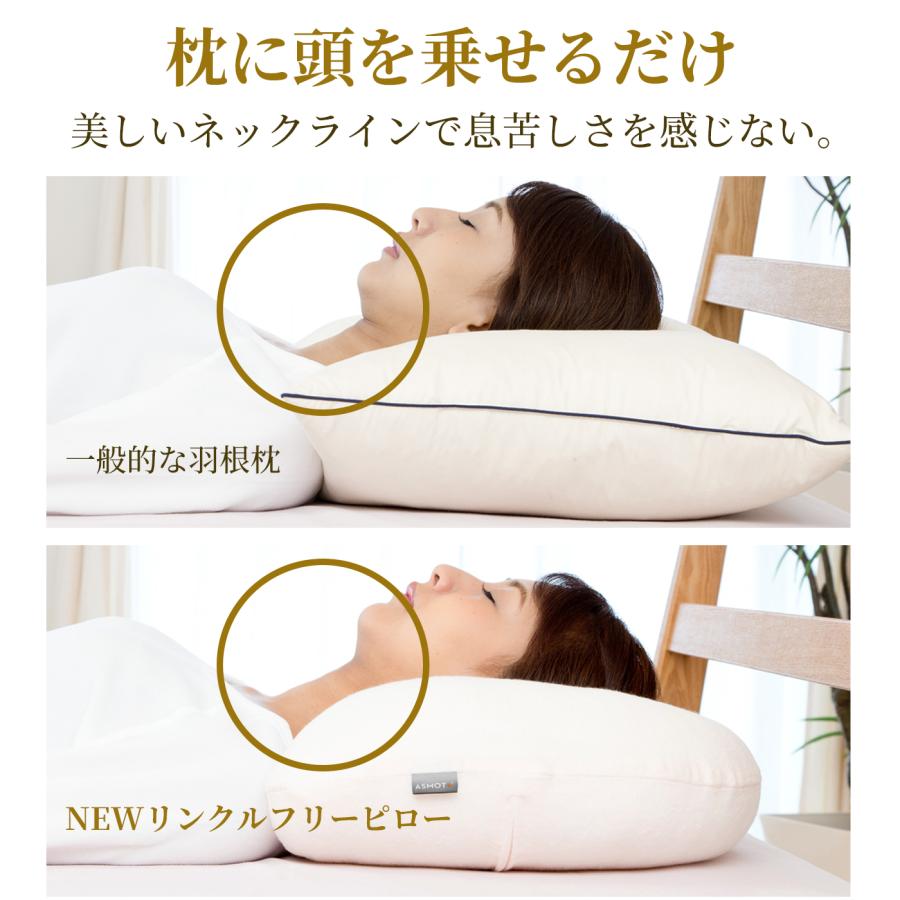 遂にリニューアル！NEWリンクルフリーピロー 首肩を優しくサポート 首の癖ジワ 眠りじわ 呼吸がしやすい ストレートネック対応 ウォッシャブル 日本製 |  | 07