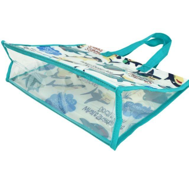 ビニールバッグ 子供 サメ クジラ キッズ 男の子 ビーチ バック ボタン付き |  | 04