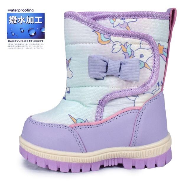 (送料無料)スノーブーツ キッズ 子供 女の子 ユニコーン 撥水 防寒 マジックテープ付き |  | 01