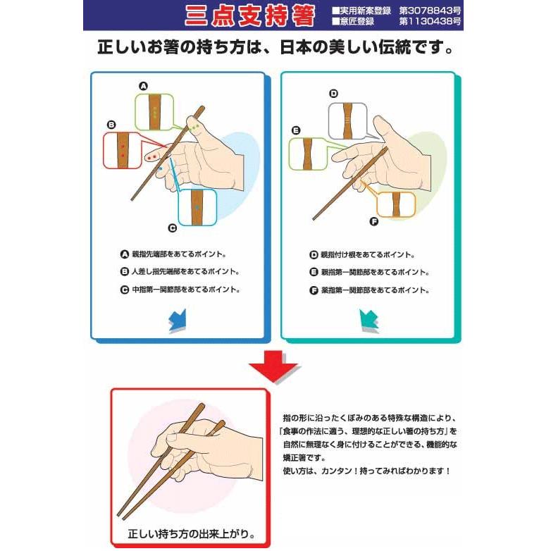 メール便OK　イシダ　三点支持箸　はし上手　14cm　子供・右利き用　矯正箸｜asobi｜02