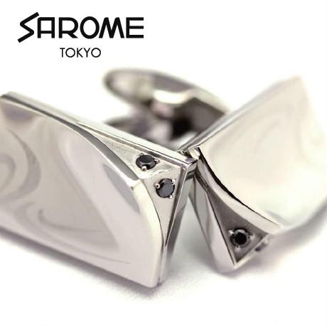 SAROME カフスリンクス EXCL7D-02 ブラック レクタングル フレイムデザイン サロメ｜asobi｜02