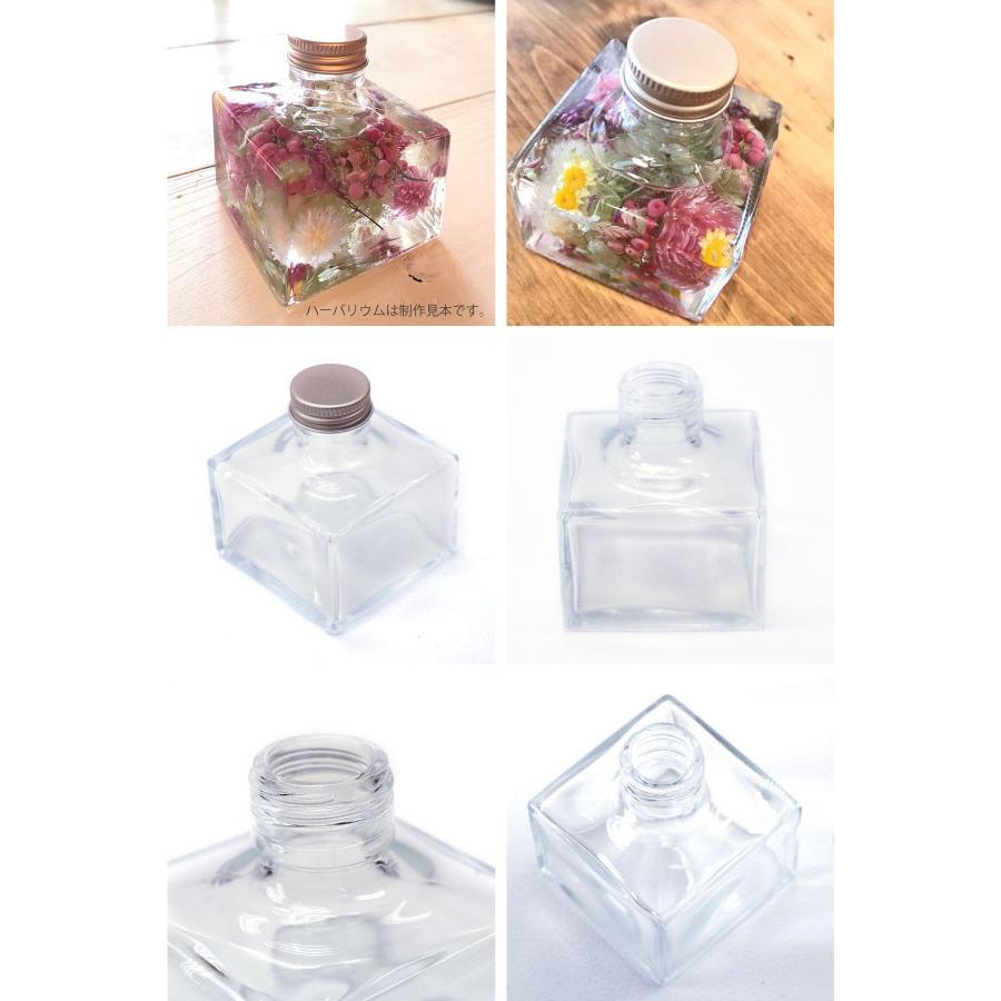 ハーバリウム　スクエアガラス瓶　150cc　10本セット　キャップ付　硝子ビン　透明瓶　プリザーブドフラワー　インスタ　SNS　インテリア　植物標本　ボトルフラ |  | 02