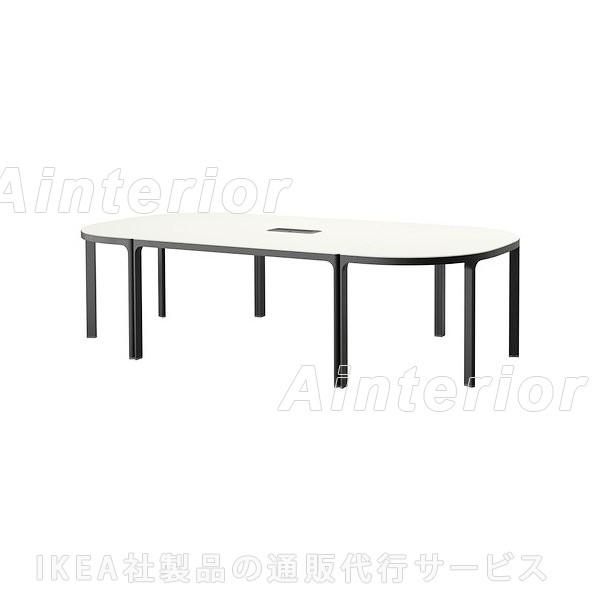 IKEA・イケア　パソコンデスク・机　BEKANT会議用テーブル, ホワイト, ブラック(590.063.02)｜asobinointerior