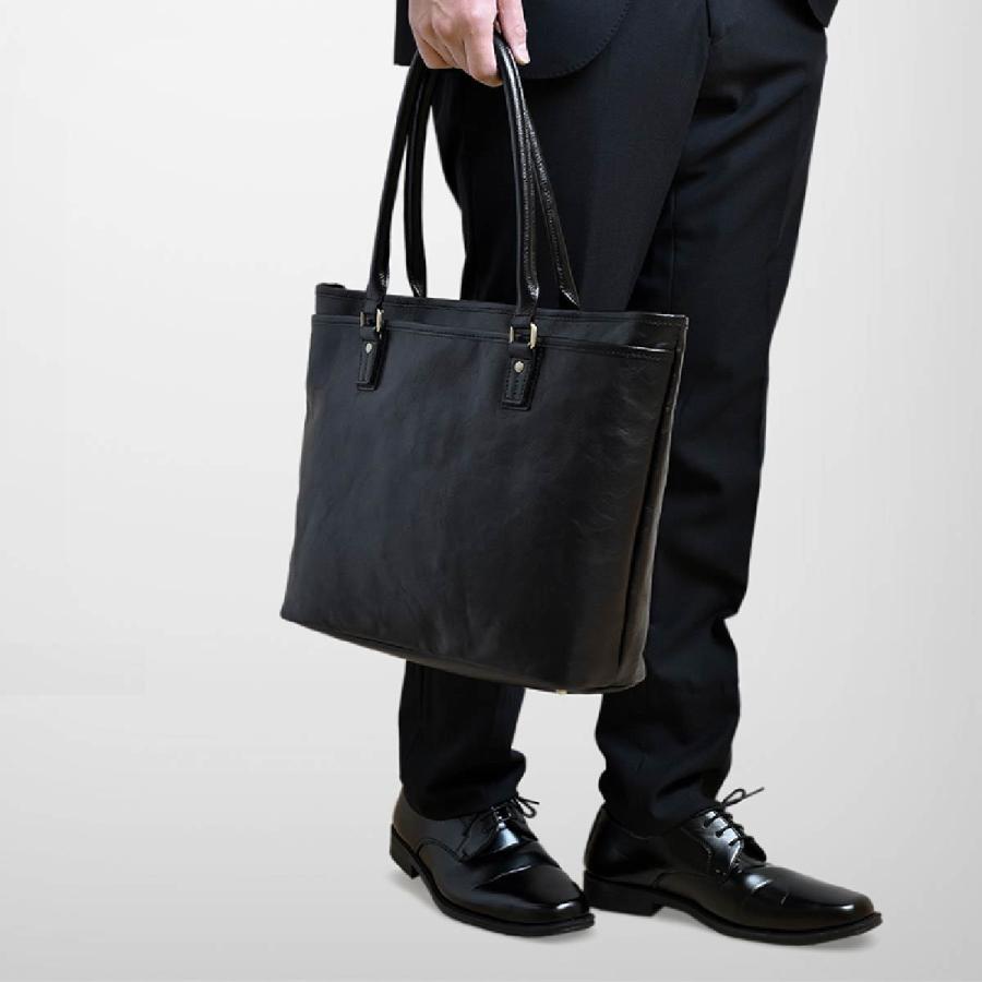 ユナイテッドアローズ レザービジネストートバッグ 黒 本革