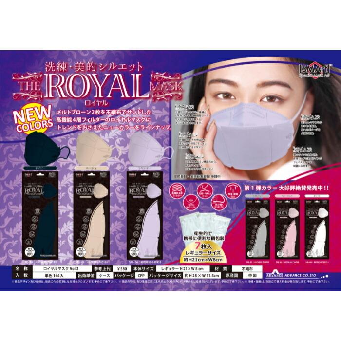ロイヤルマスク 7枚入り 立体マスク 不織布 フラップマスク 4層