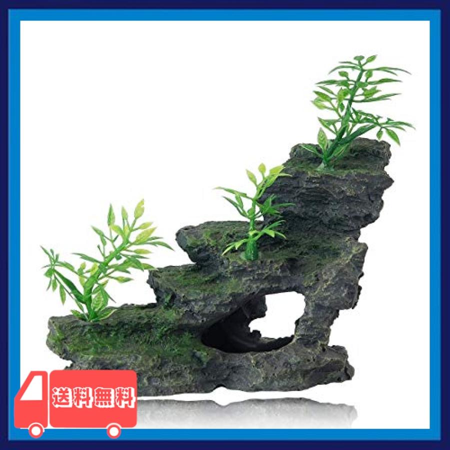 水槽オーナメント 樹脂石の水槽飾り アクアリウムの石のセット 岩の上には小さな木 苔や洞窟があり ６つ小 Ihn 麻生川商店 通販 Yahoo ショッピング