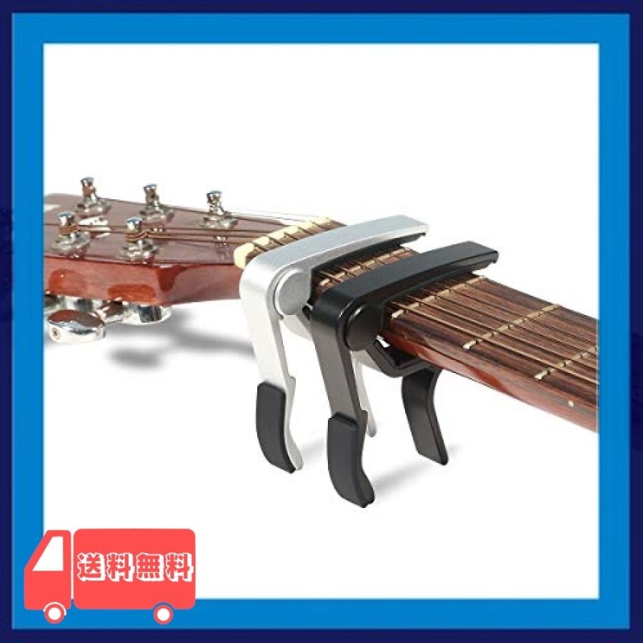 Wingoワンタッチギターカポタスト エレキギター アコギ用カポ 黒と銀の2パック Wss 925uvgucvbfc 麻生川商店 通販 Yahoo ショッピング