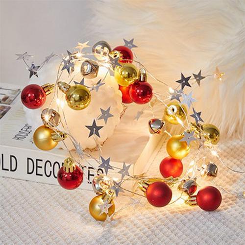 イルミネーションライト　ストリングライト　クリスマス　ライト　20 LED 電池式　/サンタクロース 3M　/松葉松かさ 2.4M　/鈴 3M |  | 09