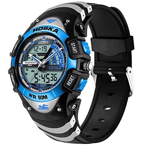 Hoska かっこいい デジタル 腕時計 キッズ ガールズ ボーイズ 多機能 スポーツウォッチ アラーム ブルー ブラック F0510 6a アルファスペース 通販 Yahoo ショッピング