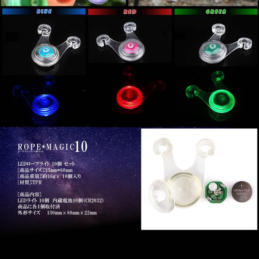 LED ロープ ライト 10個セット キャンプ イルミネーション テント 転倒