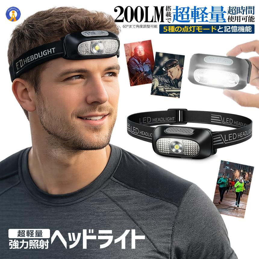 早い者勝ち ヘッドライト 充電式 Usb Led アウトドア用ヘッドライト 60g 超軽量 高輝度 ヘッドランプ 登山 作業用 ランニング キャンプ 防災 Karui Supplystudies Com