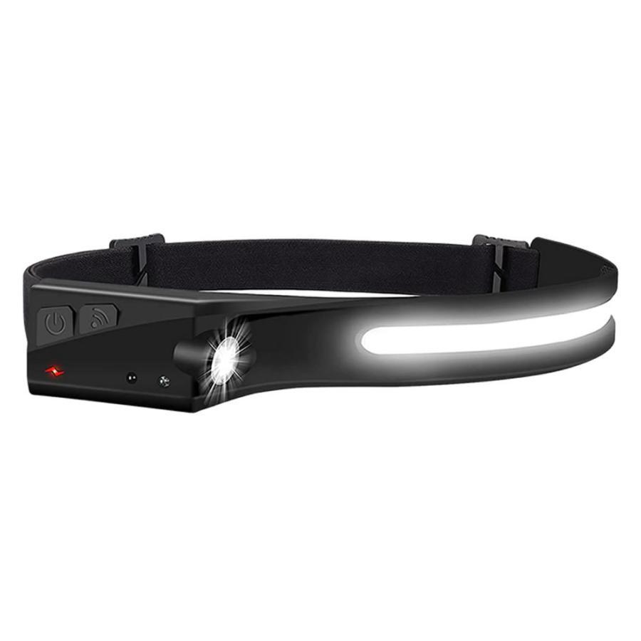 ヘッドライト 超広角 照射 充電式 USB LED デュアル ヘッドランプ 5種