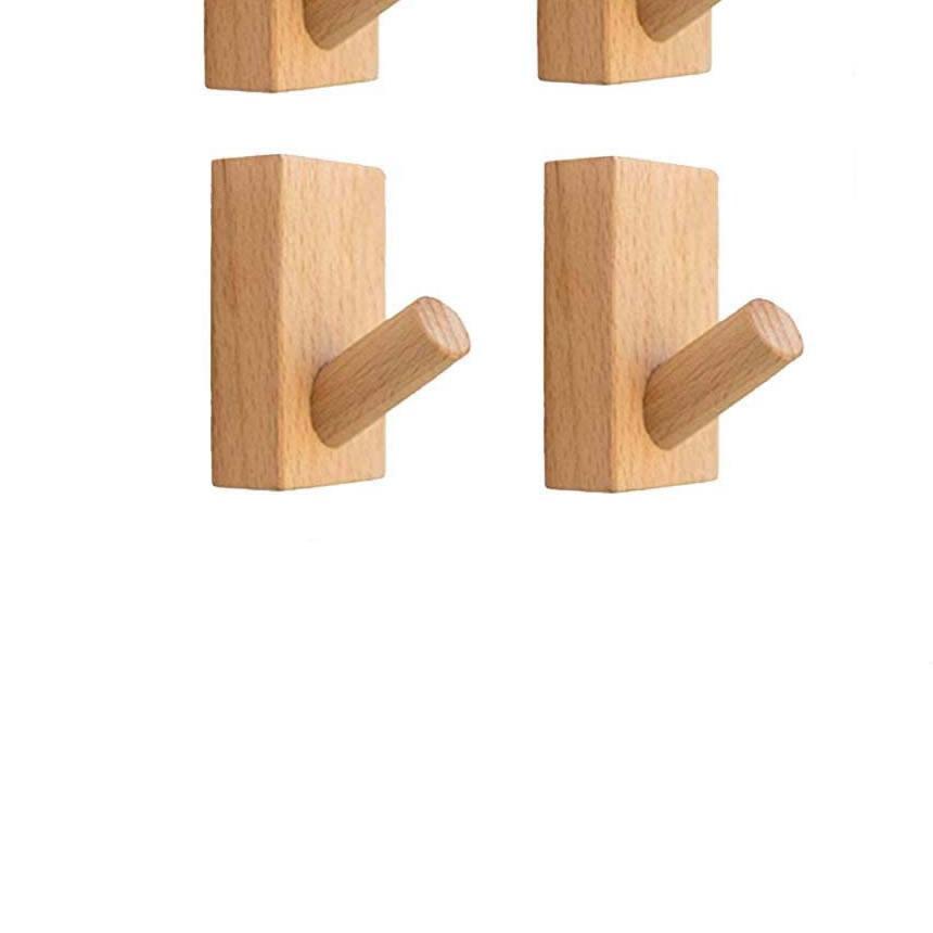 木製フック 4個セット おしゃれフック かわいい 壁掛けフック 洋服掛け