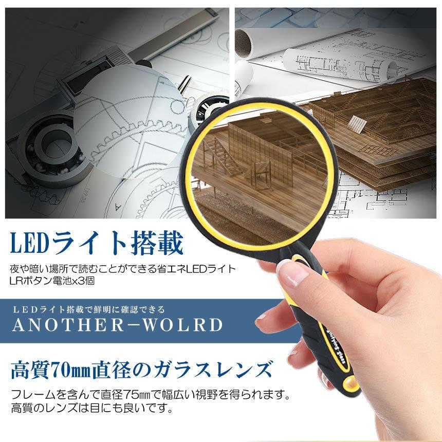 拡大鏡 ルーペ 10倍 ライト付き ハンディ LEDライト 10倍率 虫眼鏡