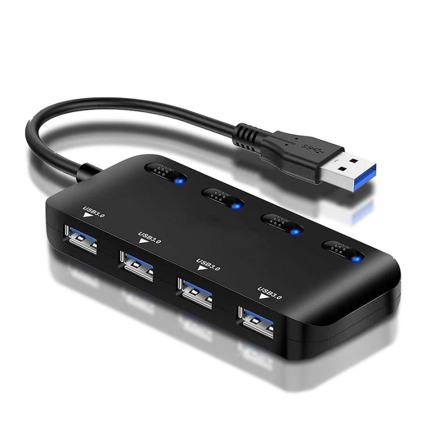 Usb3 0 ハブ4ポート 高速 拡張usb Hub Huusb330 コンパクト 独立スイッチ付 格安店 軽量設計
