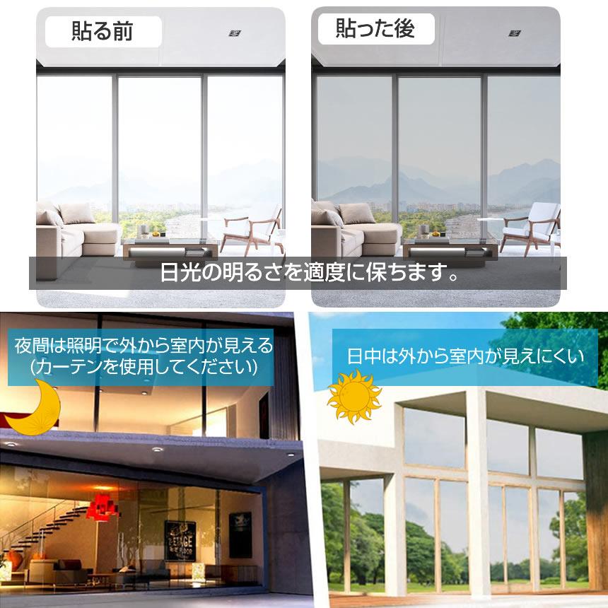 2個セット 窓 マジックミラーフィルム 断熱シート UVカット 90×200cm 