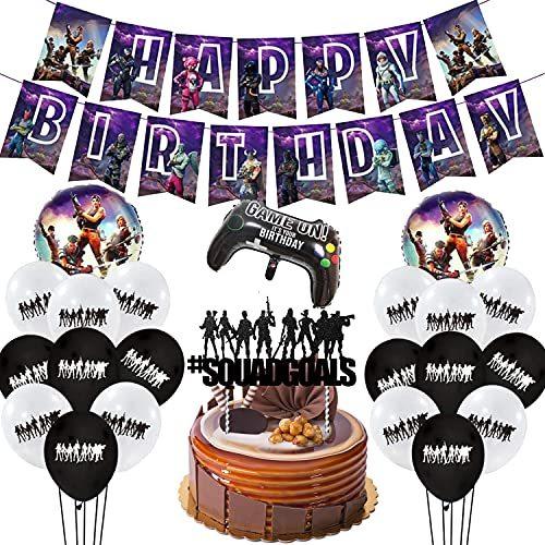 Blatomy ビデオゲーム 誕生日 風船 バナー バースデー 飾りhappy Birthday バルーン パーティー デコレーション 飾り付け お祝 最新入荷