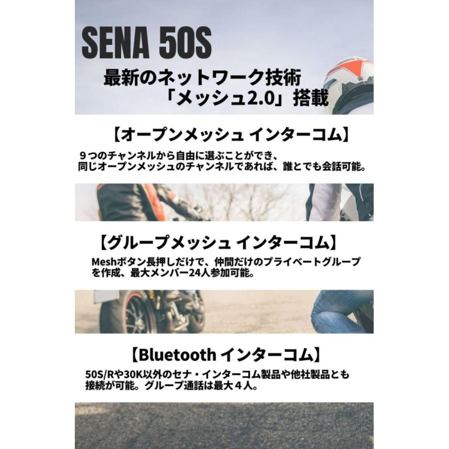 【新品】SENA 50S-10 日本語+最新Ver設定済み 日本語説明書付き SENA(セナ)50S-10 シングルパック インカム ☆当店オリジナル日本語