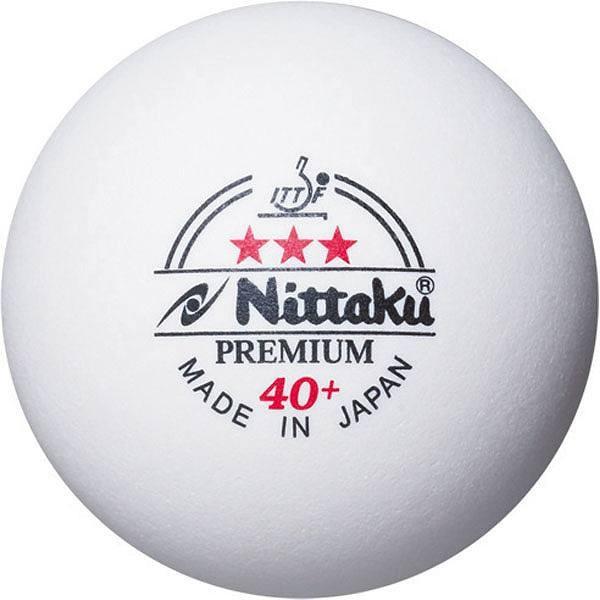 Nittaku ニッタク 40mmボール 高級 柔らかな質感の 1ダース NB-1301 プラ3スタープレミアム ホワイト