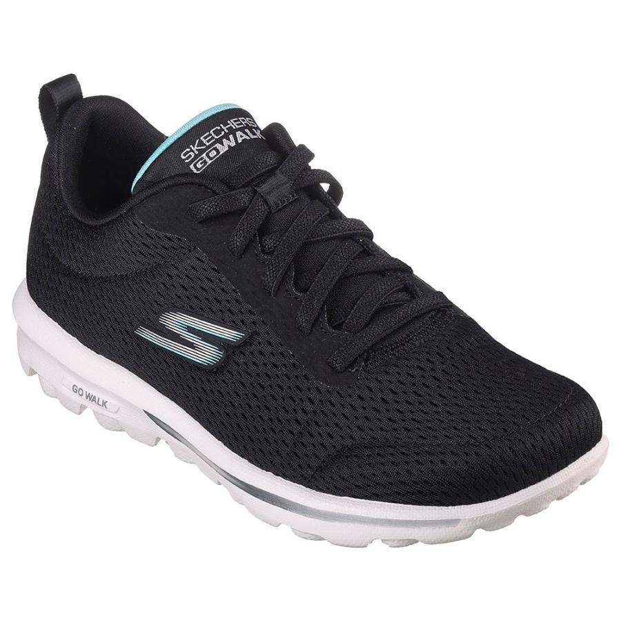 [SKECHERS]スケッチャーズ レディースカジュアルシューズ GO WALK TRAVEL - FUN JOURNEY (124985)(BKAQ) ブラック/アクア[取寄商品] | SKECHERS