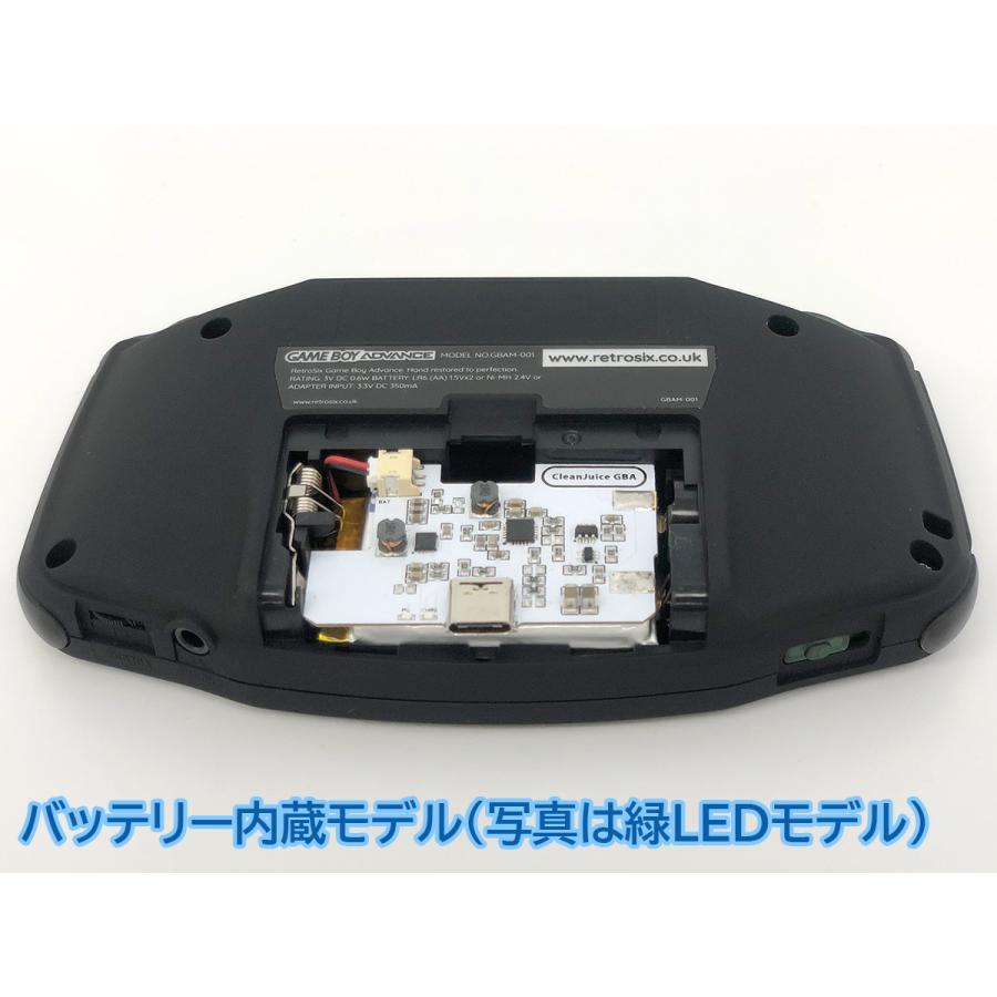 ゲームボーイアドバンス RetroSixプレステージカスタム Funnyplaying IPS マットブラックｘCleanLght(LED)赤+バッテリー内蔵可能 送料無料 |  | 03