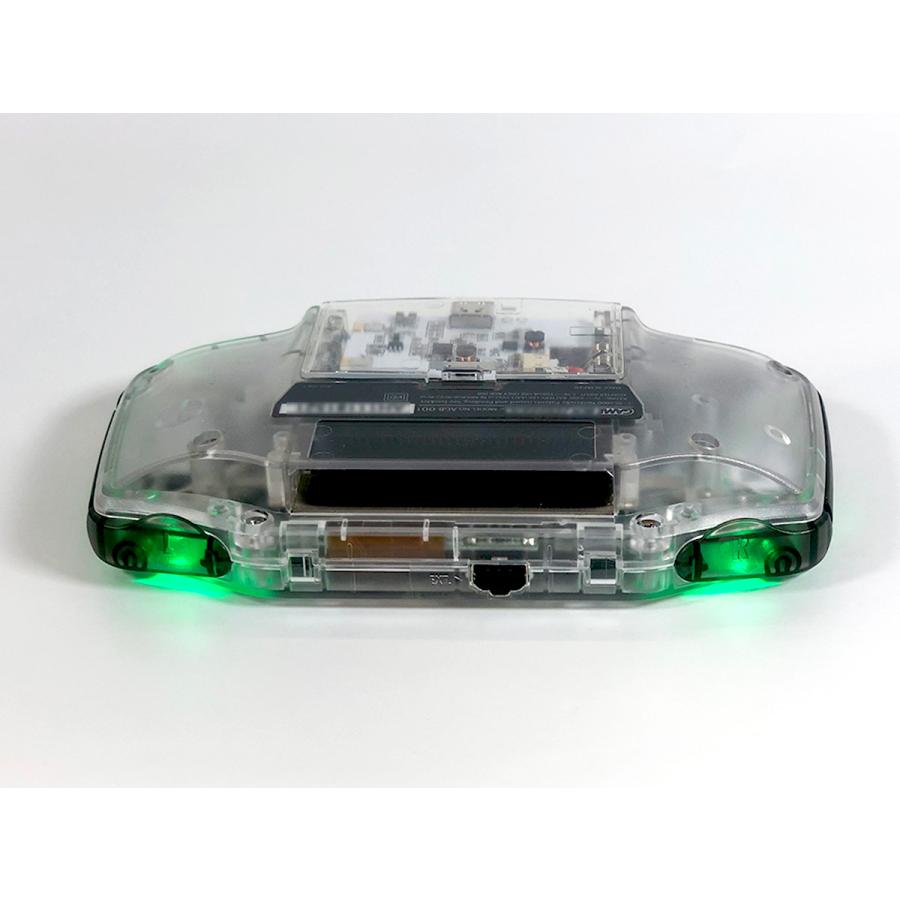 GBAフルカスタム Funnyplaying IPS液晶 正規品 クリアーシェル CleanLight(LED)緑+オーディオアンプ+ノイズ除去+USB type-c バッテリー内蔵 送料無料 |  | 02
