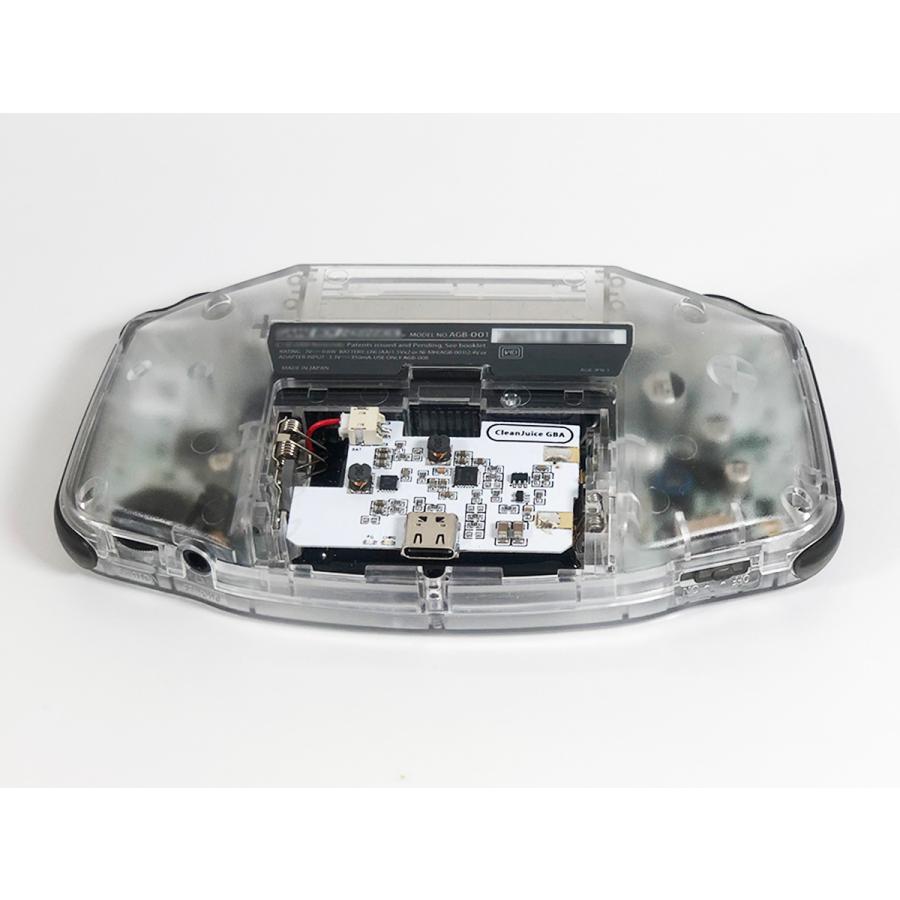GBAフルカスタム Funnyplaying IPS液晶 正規品 クリアーシェル CleanLight(LED)緑+オーディオアンプ+ノイズ除去+USB type-c バッテリー内蔵 送料無料 |  | 05
