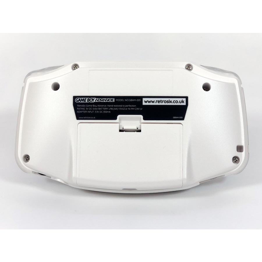 ゲームボーイアドバンス  RetroSixシェル フルカスタム Funnyplaying IPS プレステージシリーズ　パールホワイトｘCleanLight(LED)青　バッテリー内蔵　送料無料 |  | 02