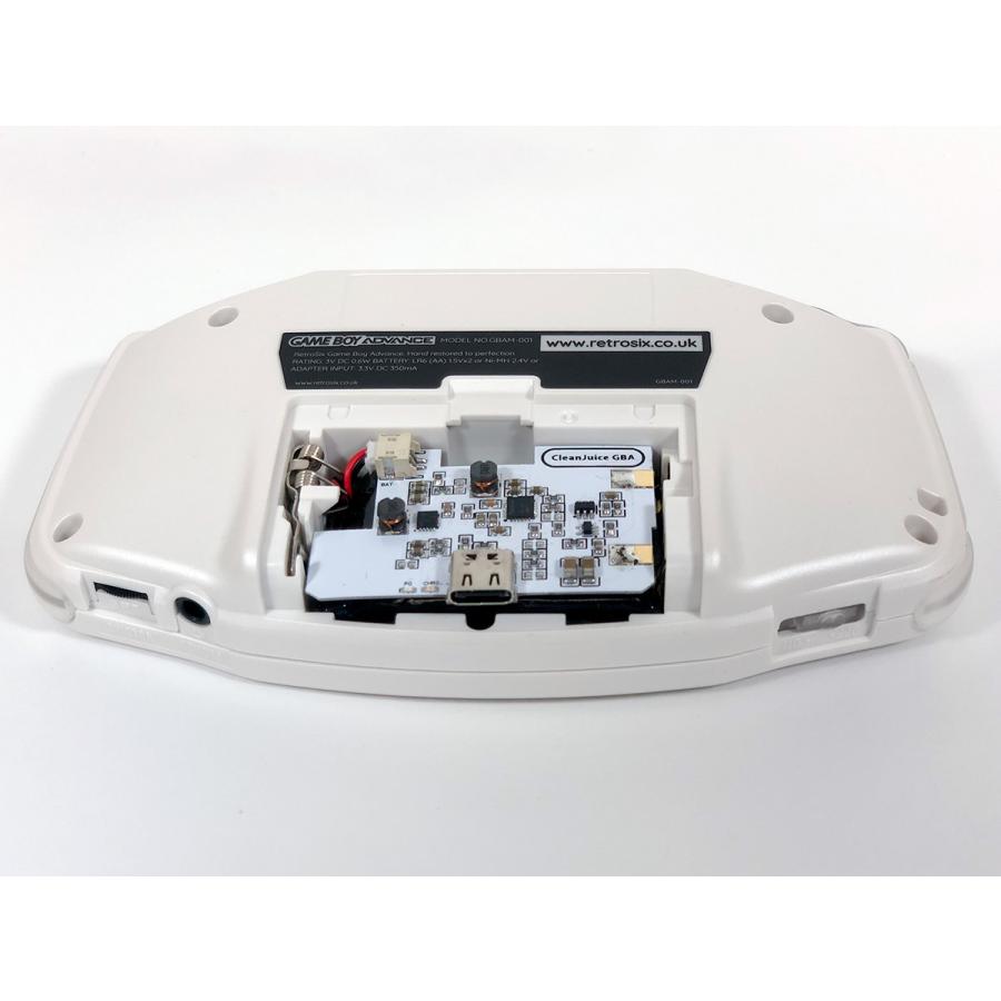 ゲームボーイアドバンス RetroSixプレステージカスタム Funnyplaying IPS パールホワイトｘCleanLght(LED)SFC風+バッテリー内蔵 送料無料 |  | 05