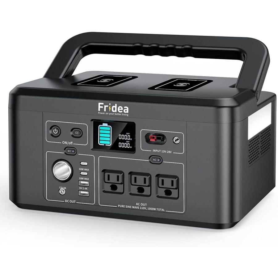 Fridea ポータブル電源 大容量 1000W AC出力対応 26万mAh 蓄電池 純正 