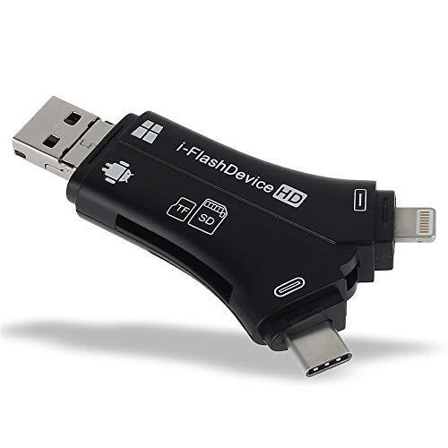 カードリーダー SD 4in1 メモリカードリーダー iPhone Android Type-C USB 全対応 携帯カードリーダー 容量不足 メモリ解
