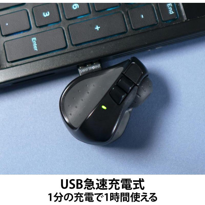 Swiftpoint ProPoint エルゴノミクス 小型マウス 黒 Bluetooth SM600 ProPoint エルゴノミクス 小型マウス Bluetooth SM600