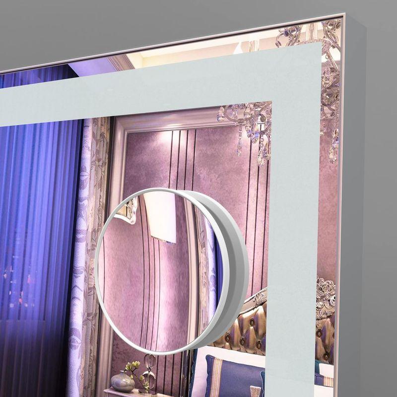 BEAUTME化粧鏡 女優ミラー大きい 照明付きミラー 壁掛け/卓上両用 明るさ調節可能 10倍拡大鏡 銀色 (600×150×507mm) 10倍拡大鏡 女優ミラー大きい 照明付きミラー 壁掛け/卓上両用 明るさ調節可能 銀色 600×150×507mm