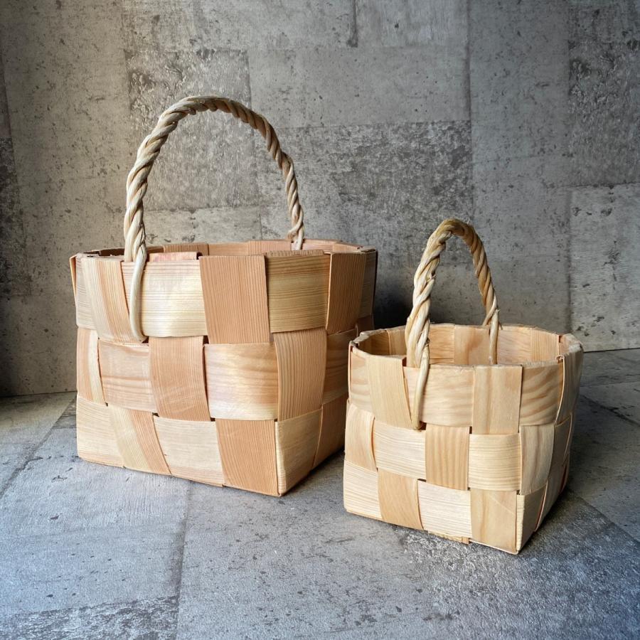 木のバスケット 小 カゴ エストニア クラフト 松の木 : ASSEMBLAGE