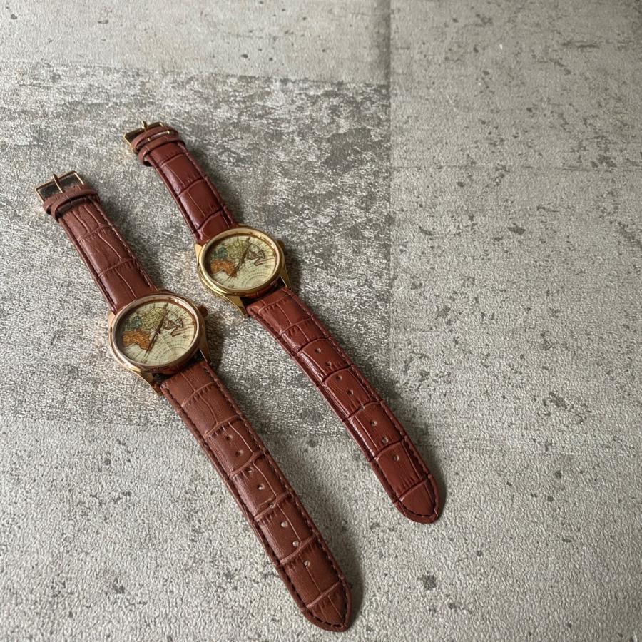 世界地図 腕時計 ビンテージ風世界地図 Vintage World Rose Gold