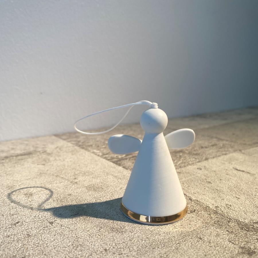 エンジェル Bell angel golden stripes 天使の陶器 鈴 音のなる置物